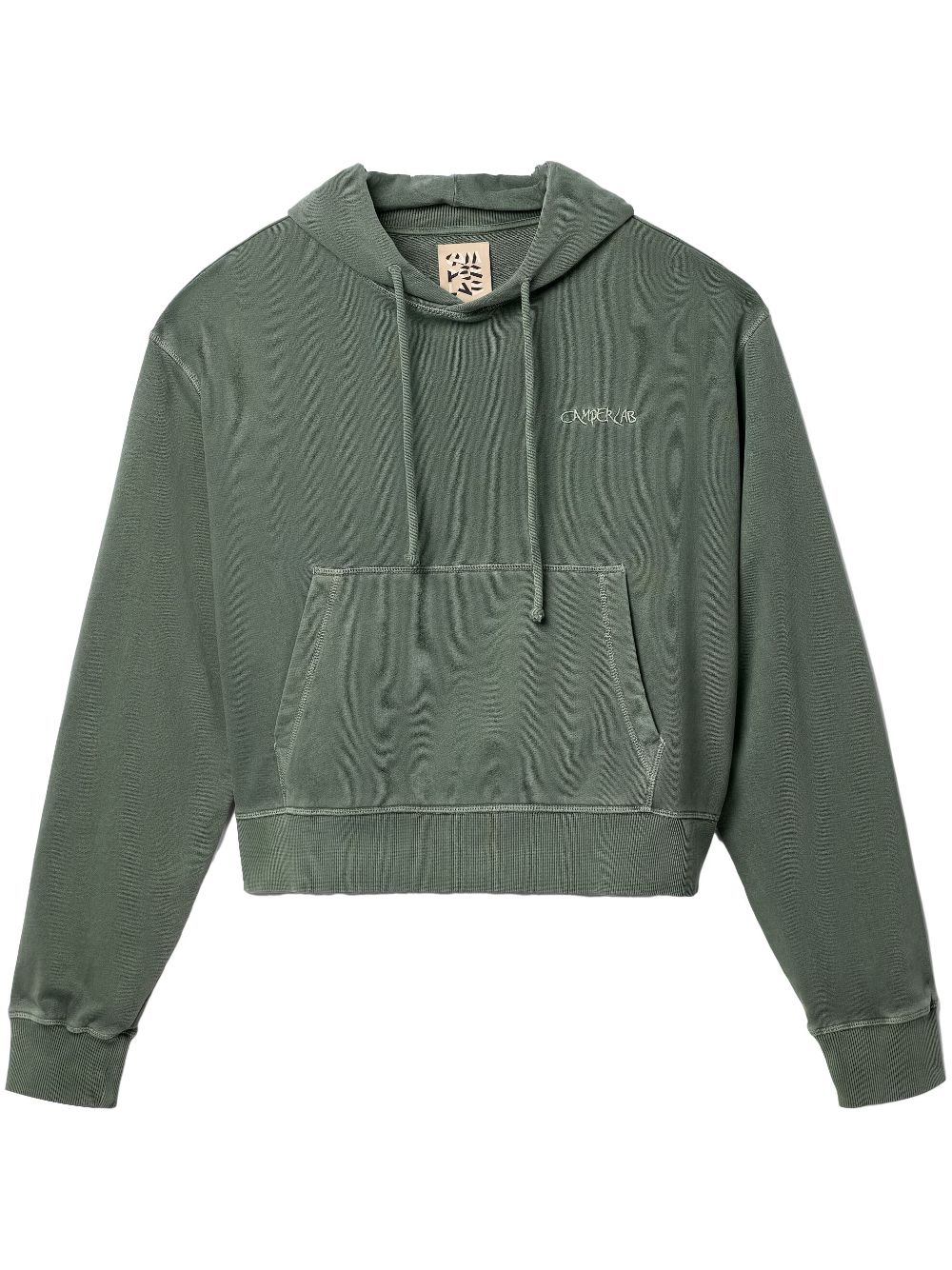 CamperLab logo-embroidered cotton hoodie - Green von CamperLab