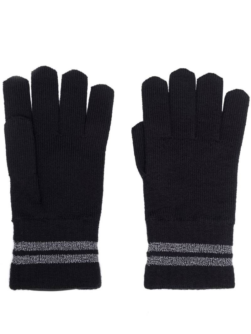 Canada Goose metallic-stripe merino-knit gloves - Black von Canada Goose