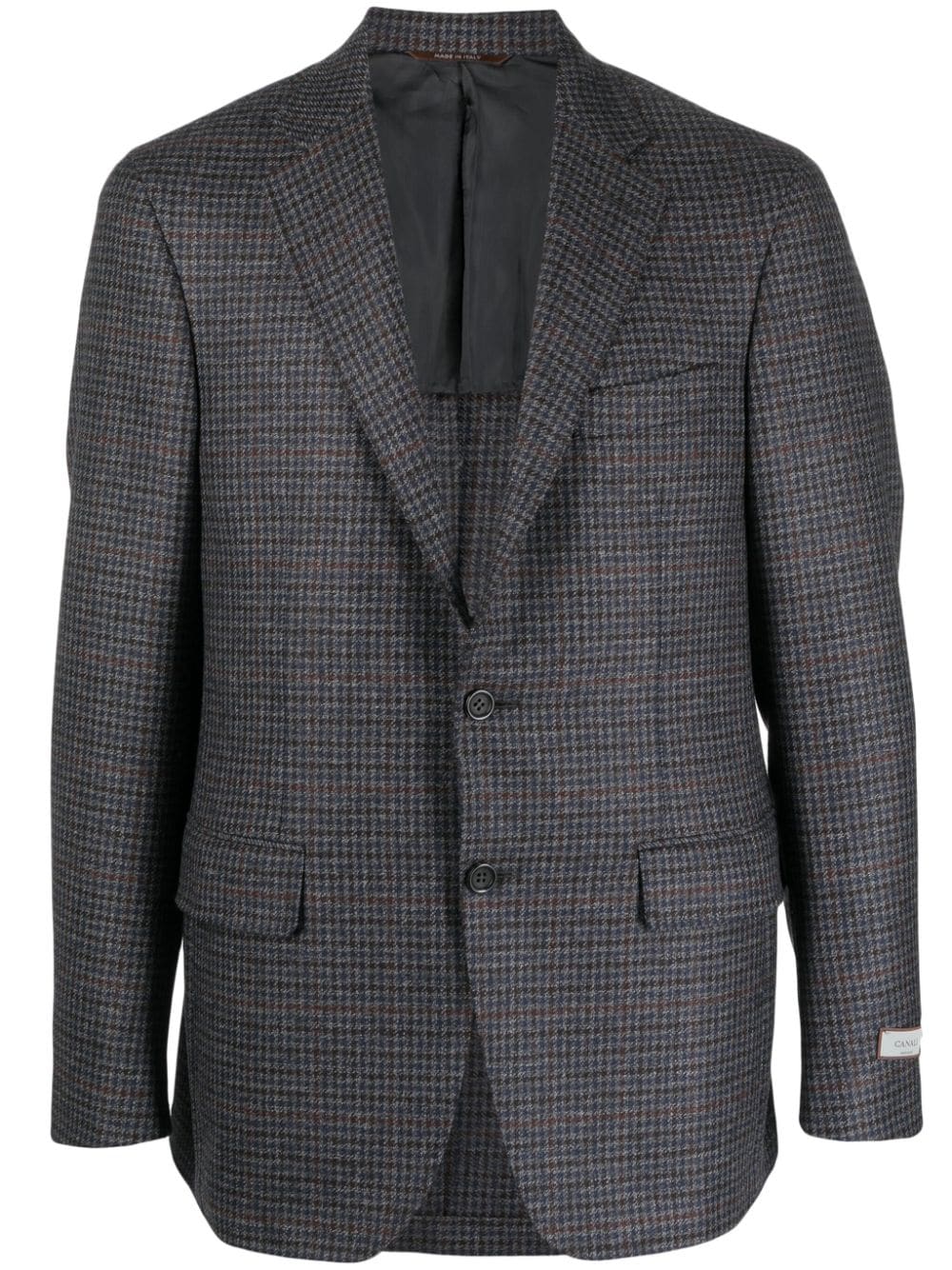 Canali Kei plaid-check blazer - Blue von Canali