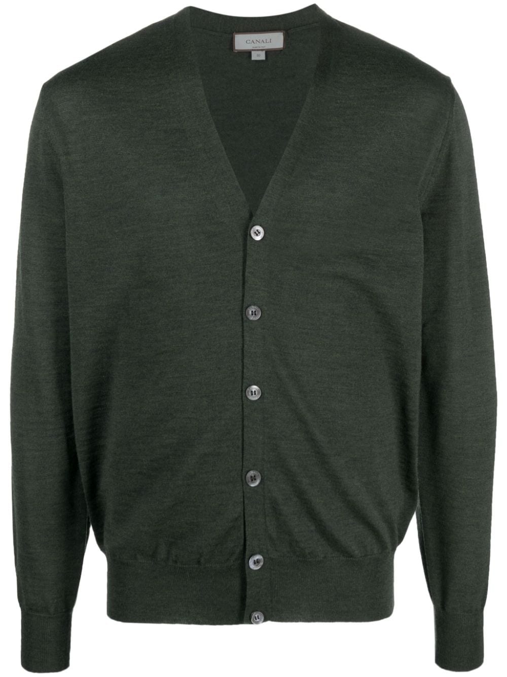 Canali V-neck merino-wool cardigan - Green von Canali