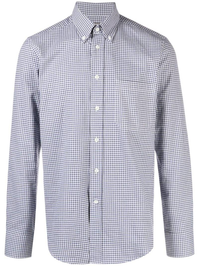 Canali check-pattern cotton shirt - Blue von Canali