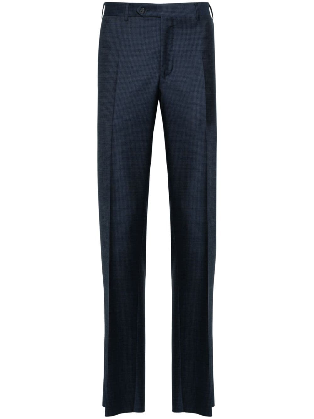 Canali checked slim-fit wool chinos - Blue von Canali