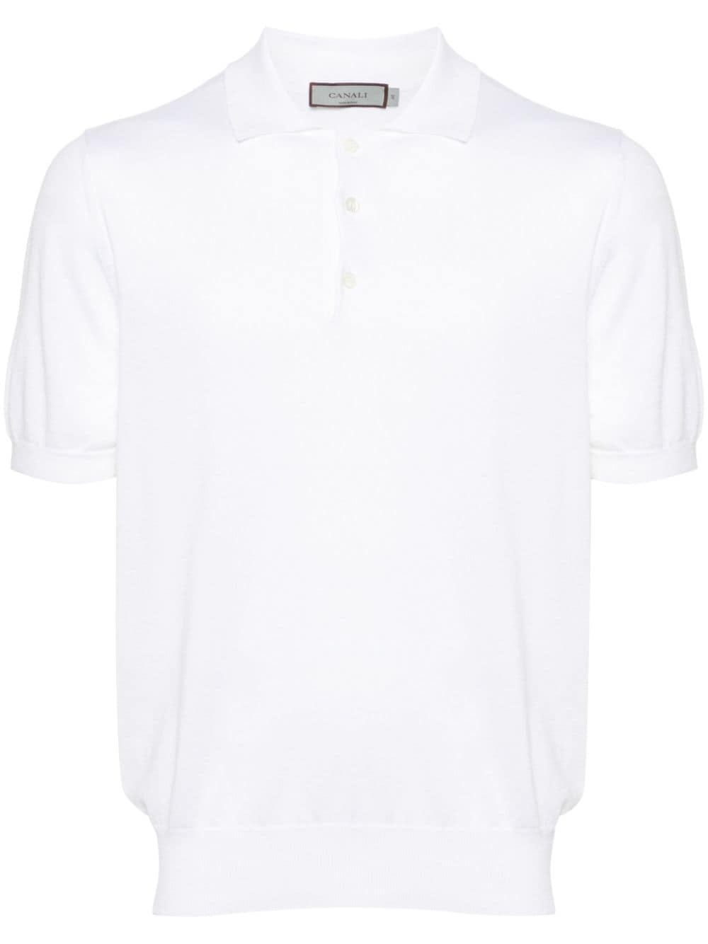 Canali cotton-blend knitted polo shirt - White von Canali