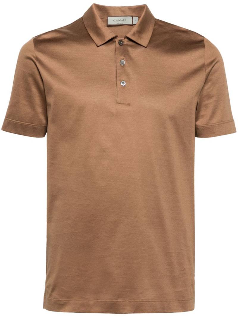 Canali cotton jersey polo shirt - Brown von Canali