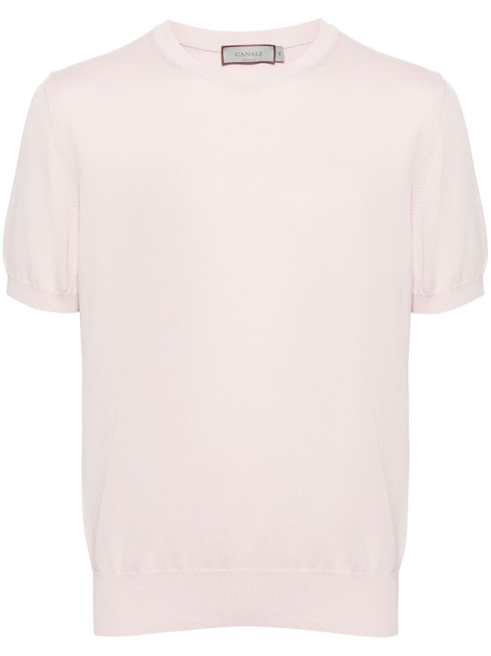 Canali crew-neck fine-knit T-shirt - Pink von Canali