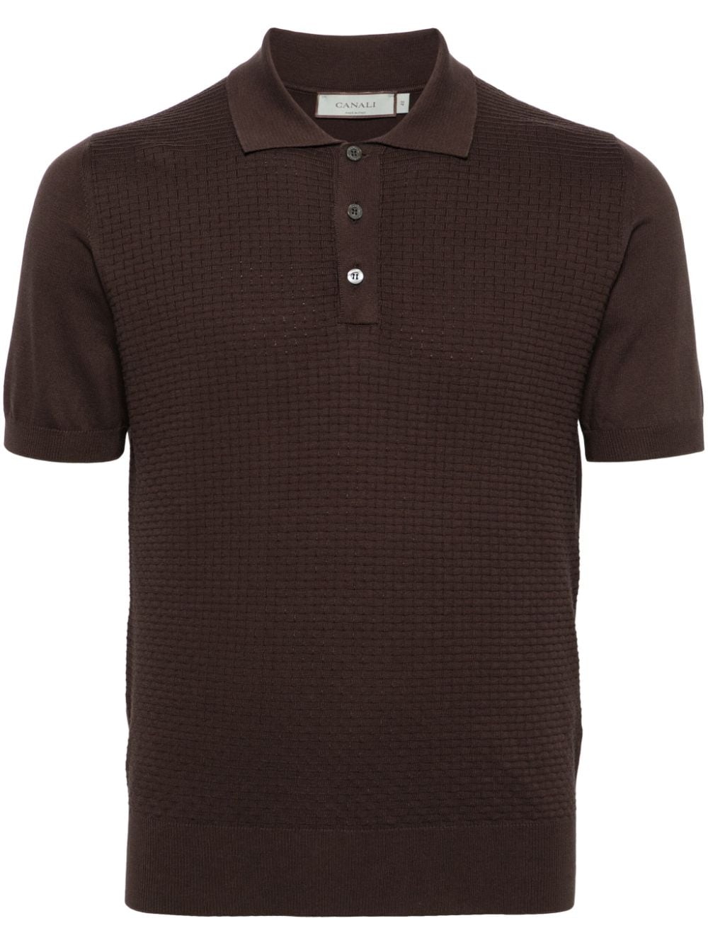 Canali fine-knit cotton polo shirt - Brown von Canali