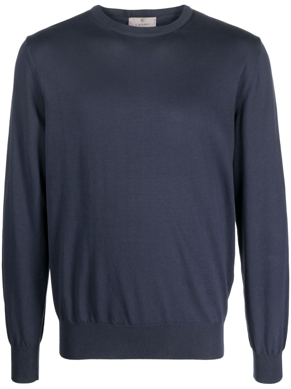 Canali fine-knit crew-neck sweatshirt - Blue von Canali