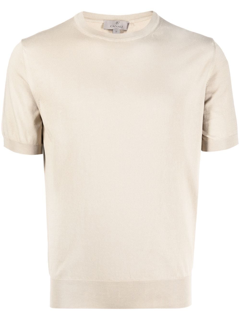 Canali fine-knit short-sleeved top - Neutrals von Canali