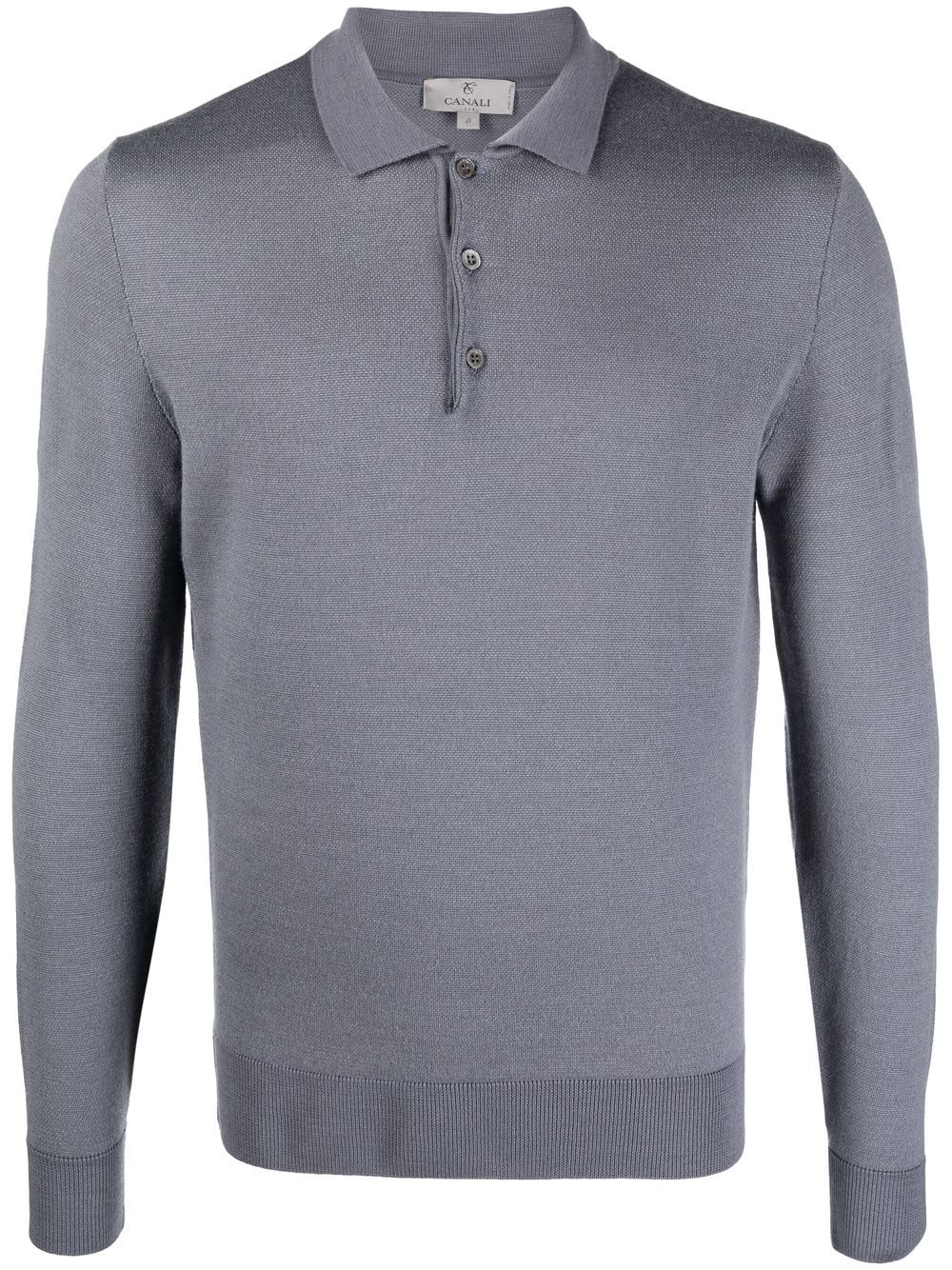 Canali fine-knit wool polo top - Grey von Canali