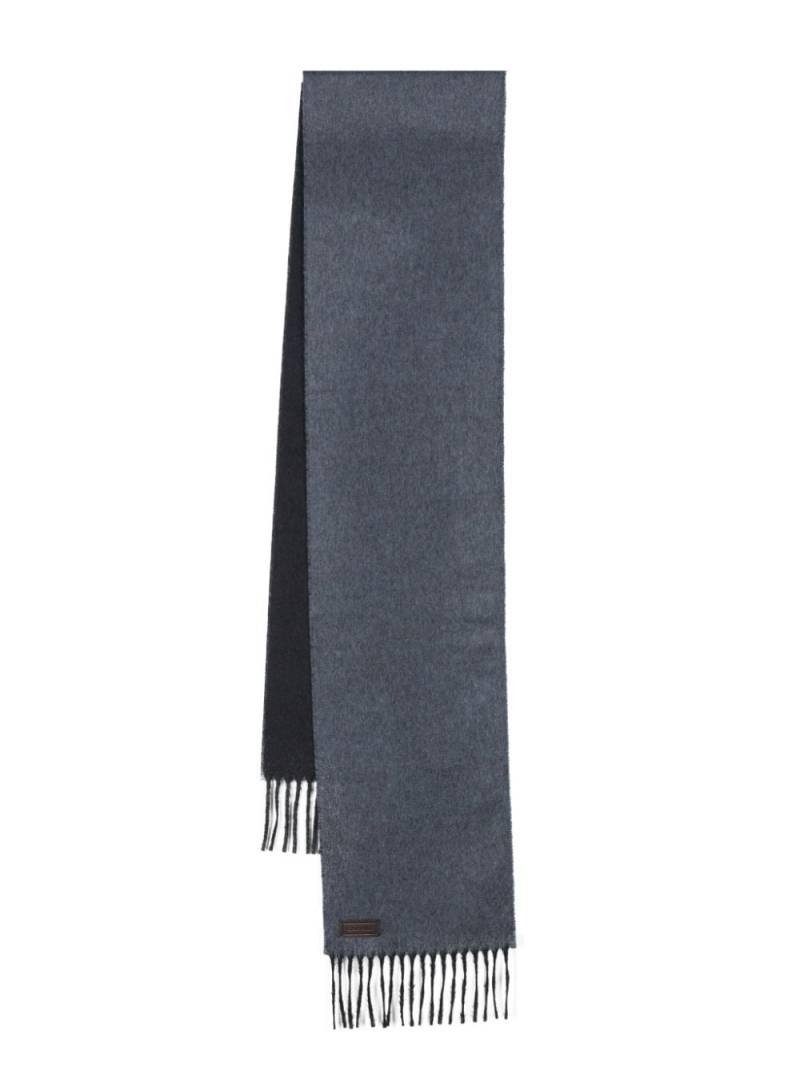 Canali fringed-edge brushed-finish scarf - Blue von Canali