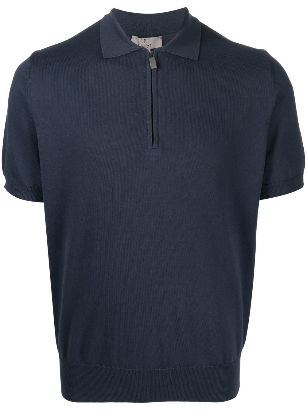 Canali half-zip cotton polo shirt - Blue von Canali