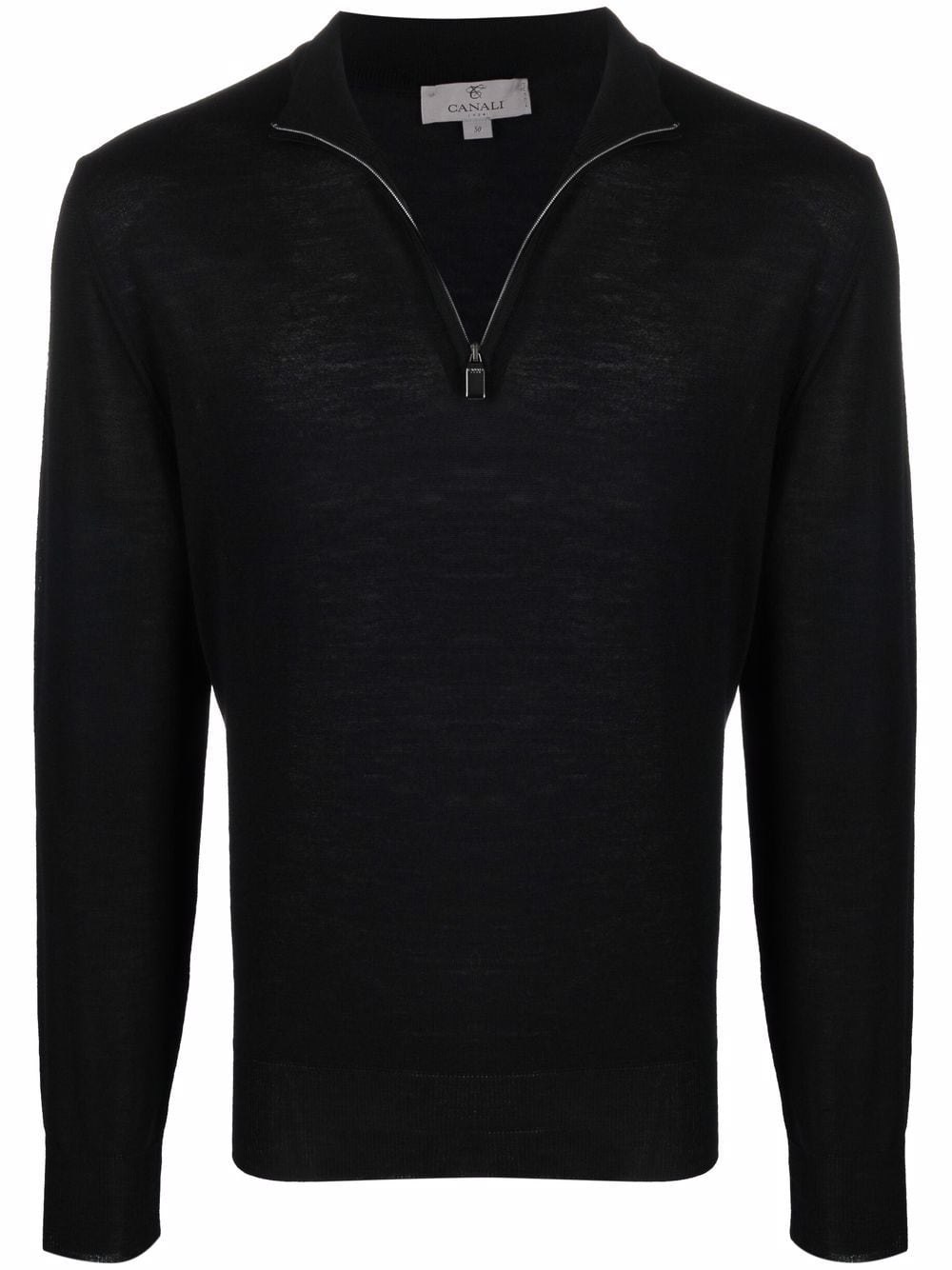 Canali knitted zip top - Black von Canali