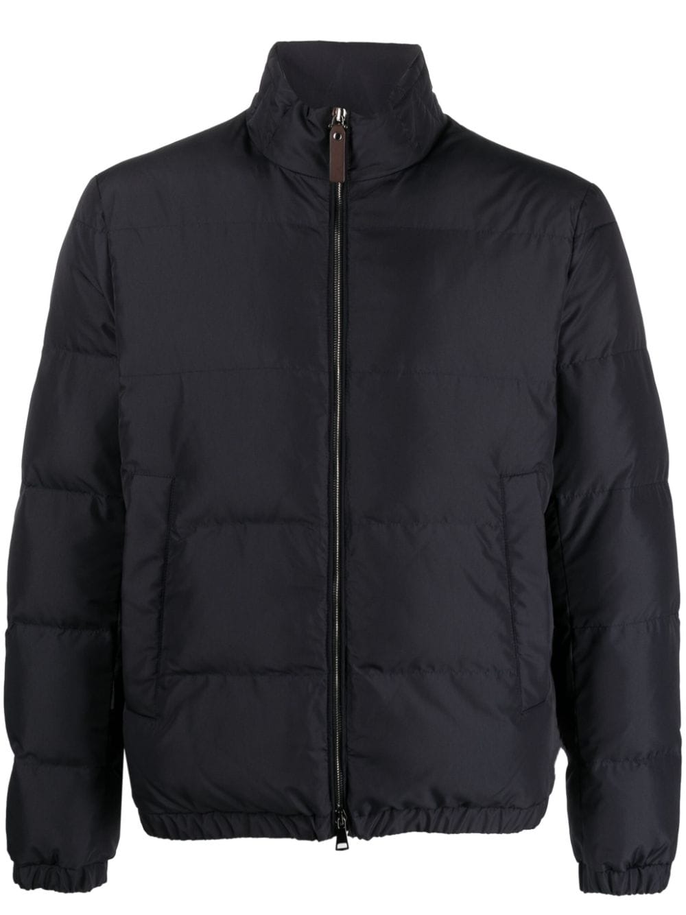 Canali leather-tag padded jacket - Blue von Canali