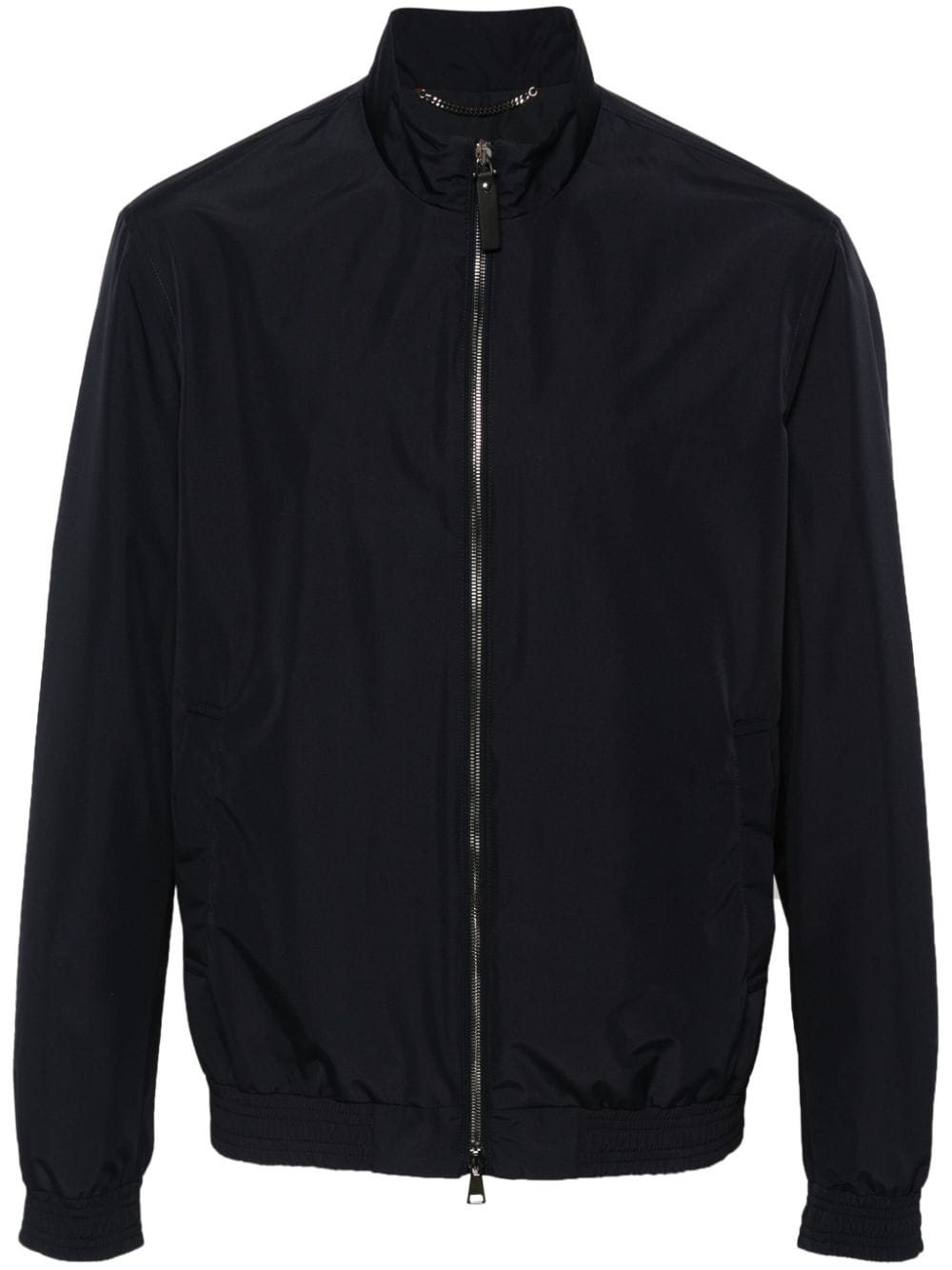 Canali logo-patch water-repellent jacket - Blue von Canali