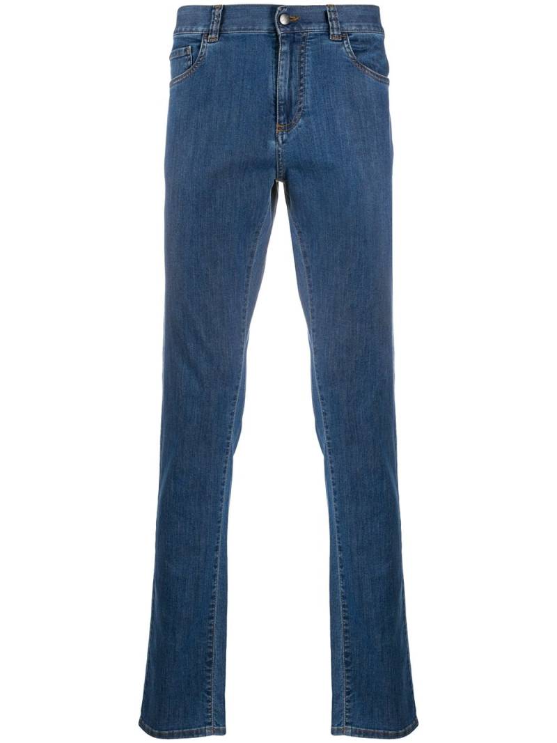 Canali logo rise skinny jeans - Blue von Canali