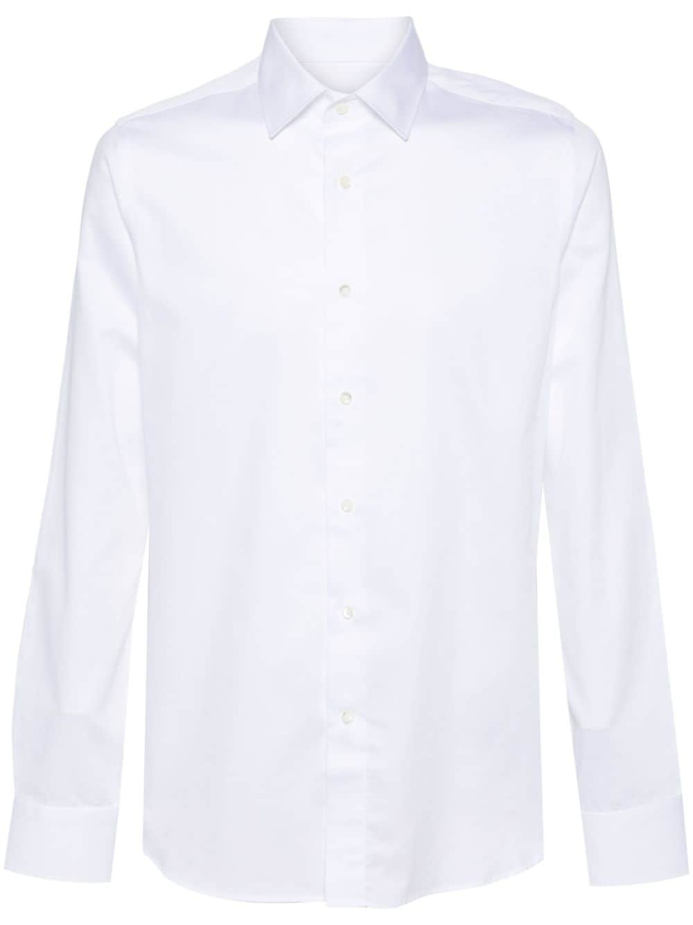 Canali long-sleeve cotton shirt - White von Canali