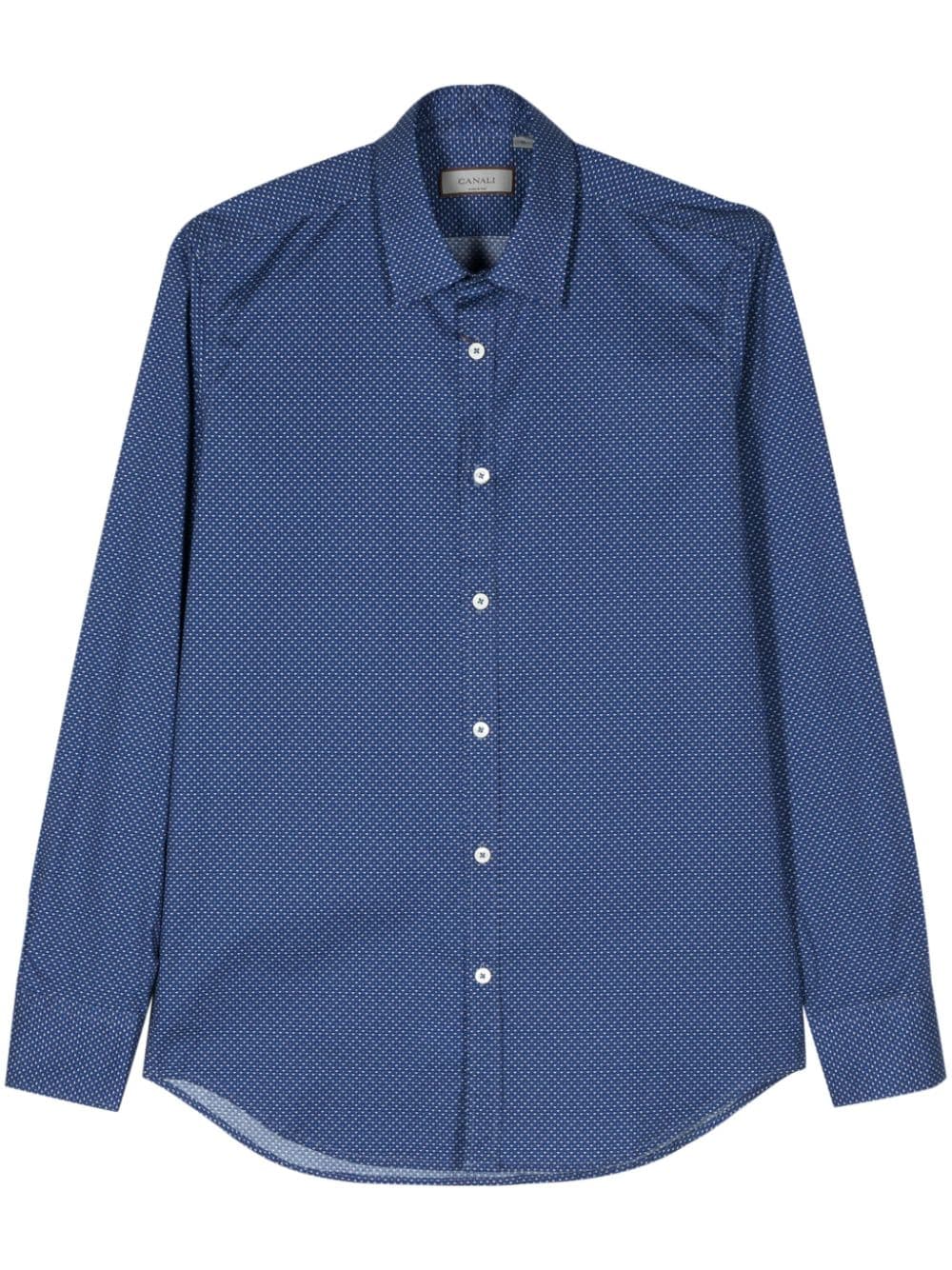 Canali micro-dot print shirt - Blue von Canali