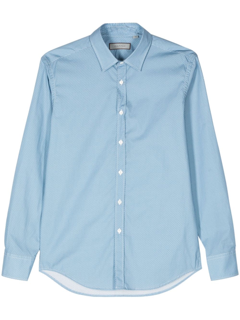 Canali micro-patterned cotton shirt - Blue von Canali