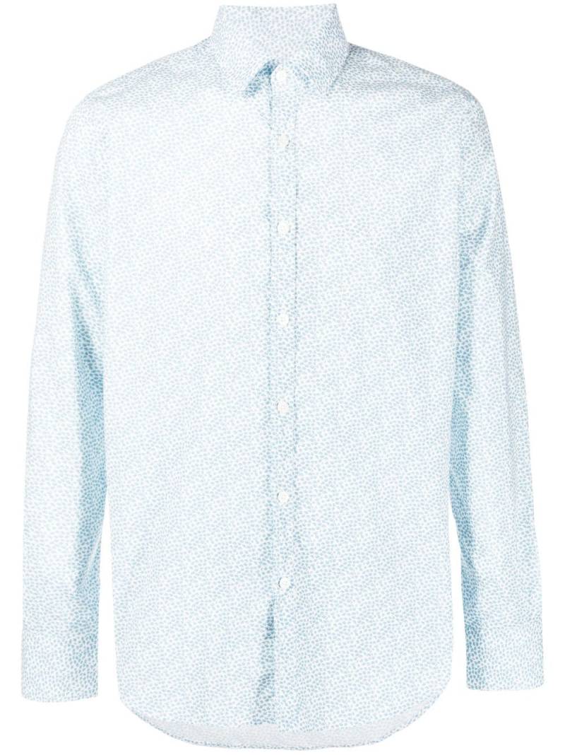Canali micro-print cotton shirt - Blue von Canali
