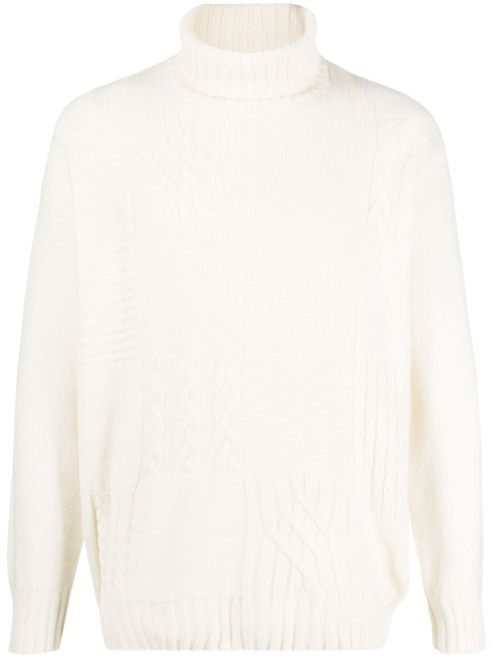 Canali patch-detail roll-neck jumper - Neutrals von Canali