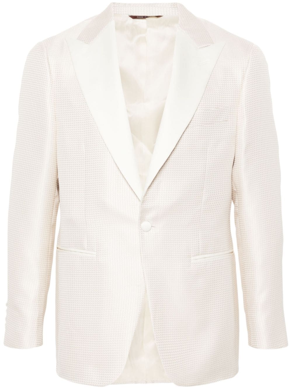 Canali pattern-jacquard satin blazer - Neutrals von Canali