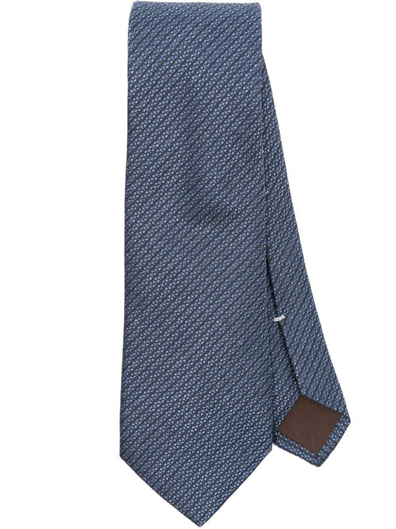 Canali pattern-jacquard silk tie - Blue von Canali