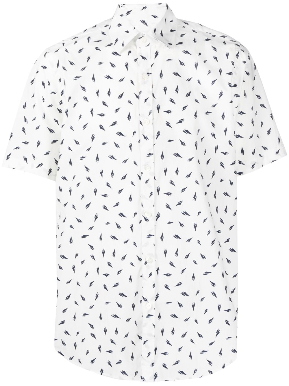 Canali pattern-print cotton shirt - White von Canali