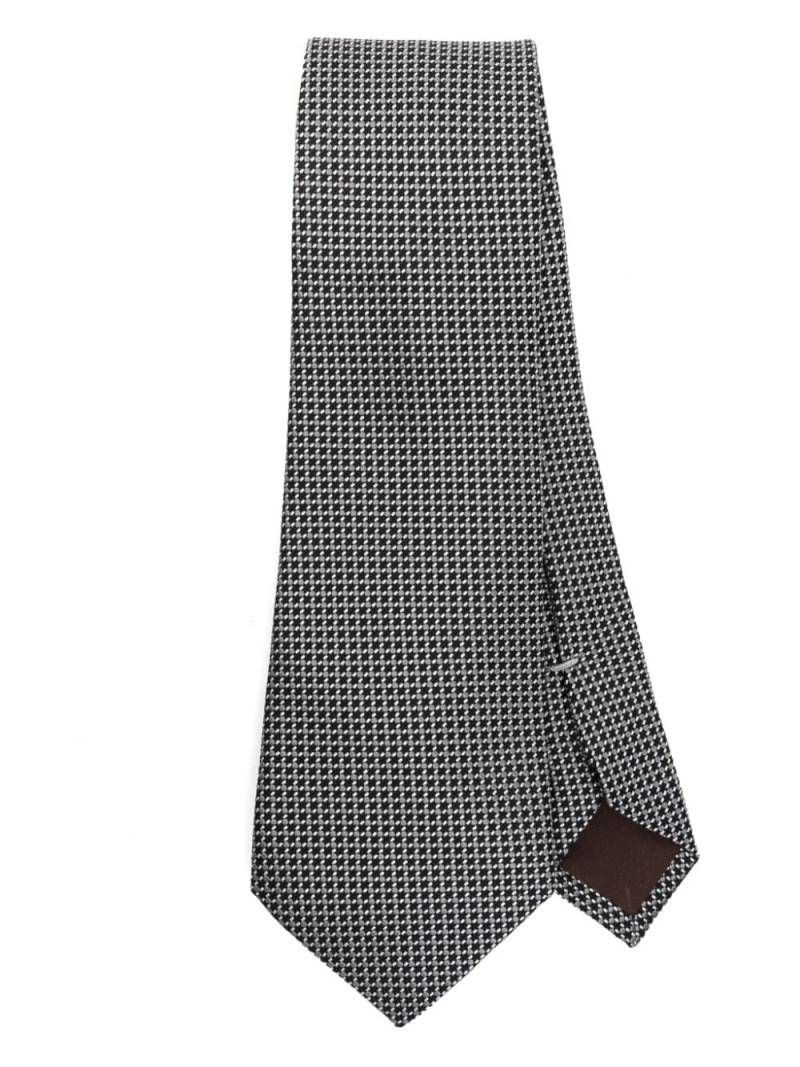 Canali patterned-jacquard silk tie - Black von Canali