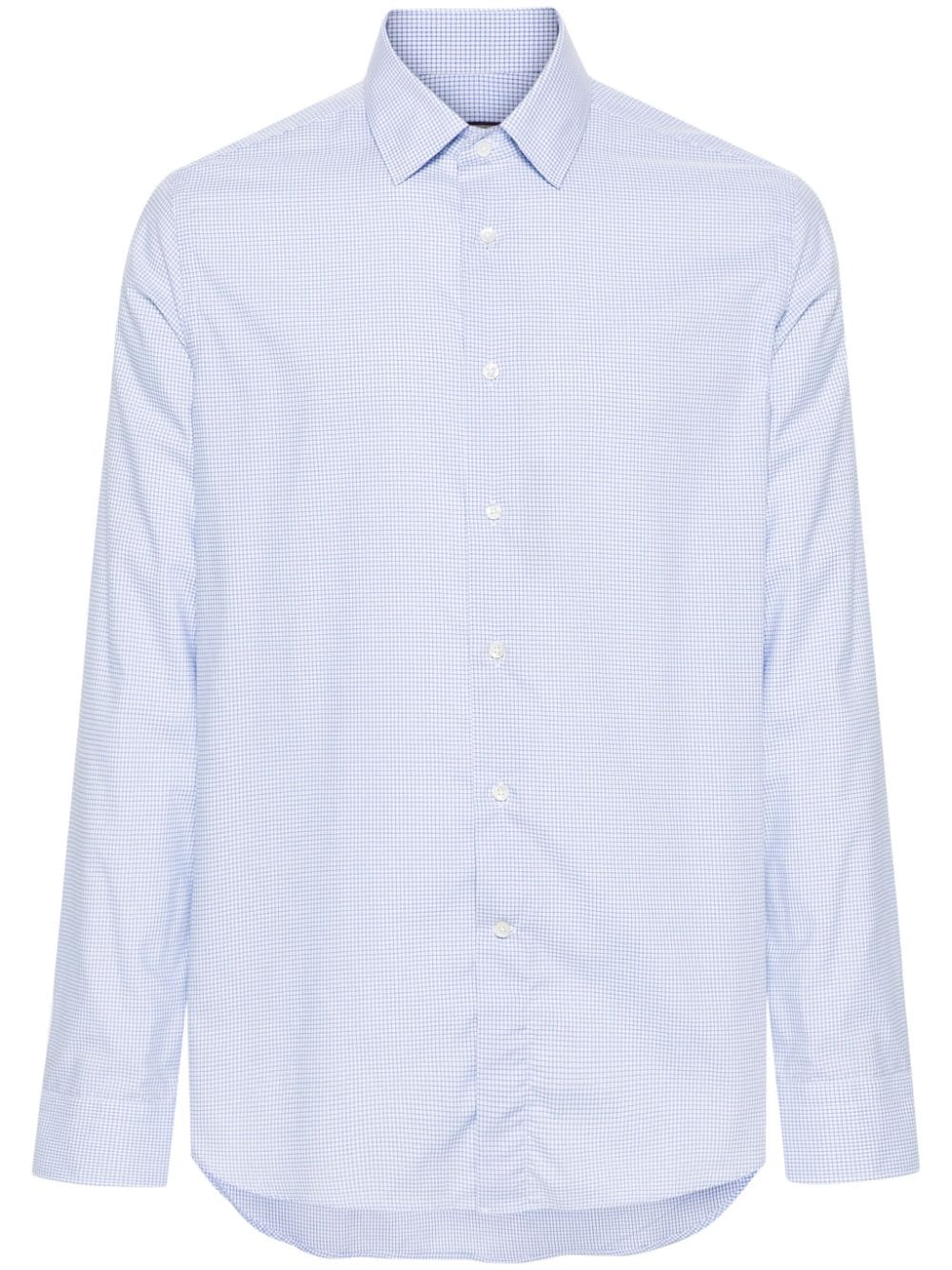 Canali pinstriped cotton shirt - Blue von Canali