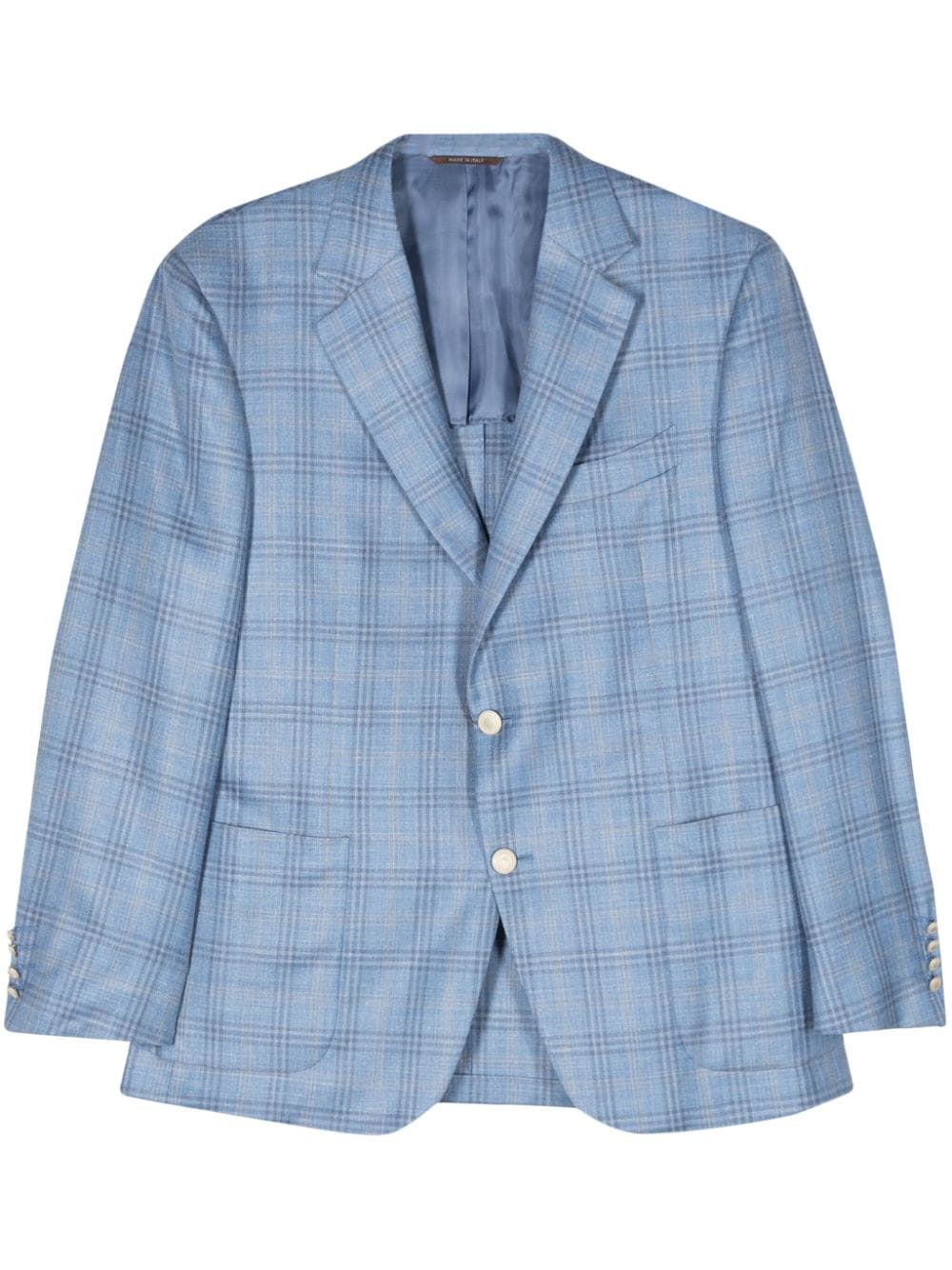 Canali plaid single-breasted blazer - Blue von Canali