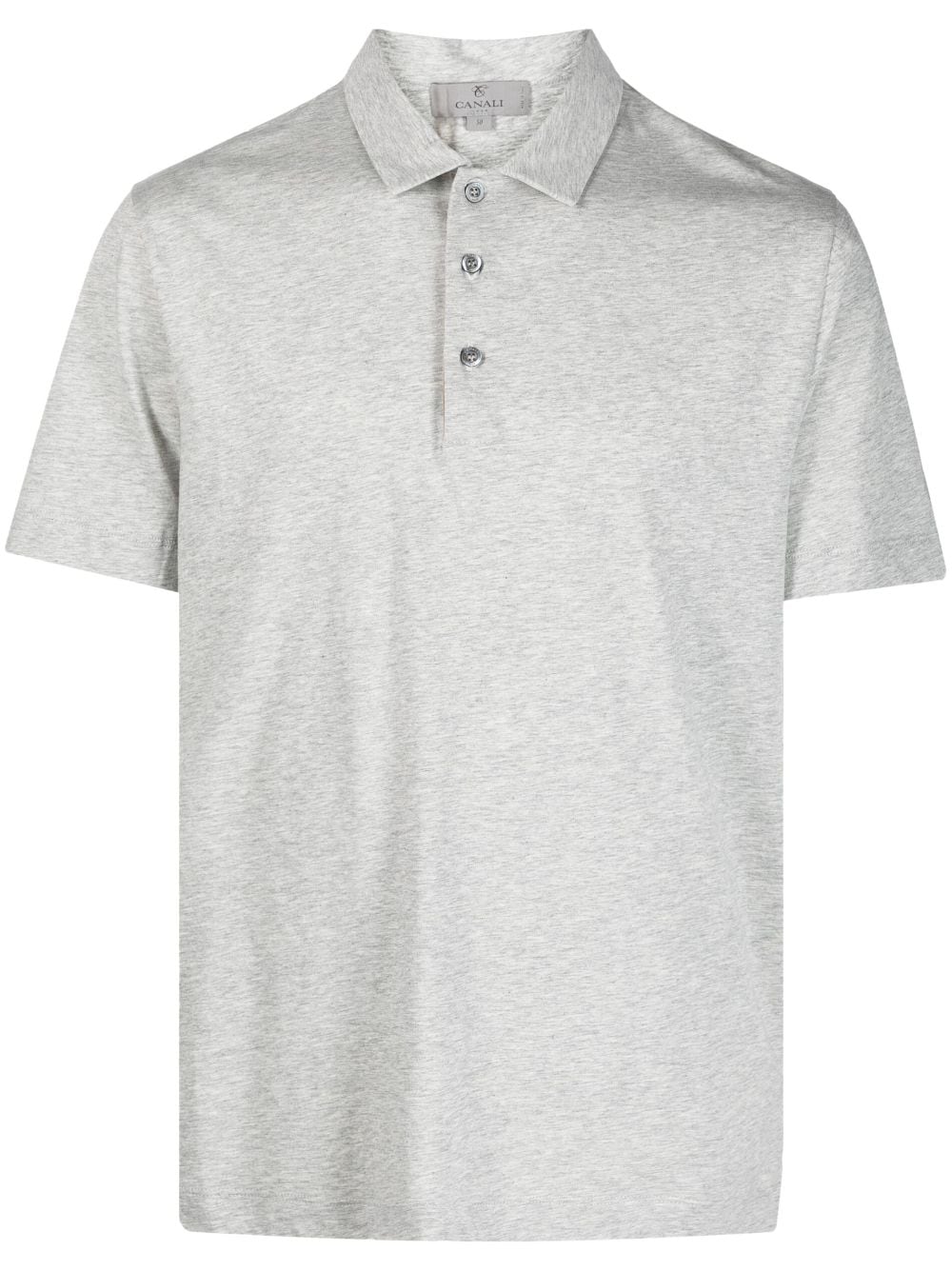 Canali plain cotton polo shirt - Grey von Canali