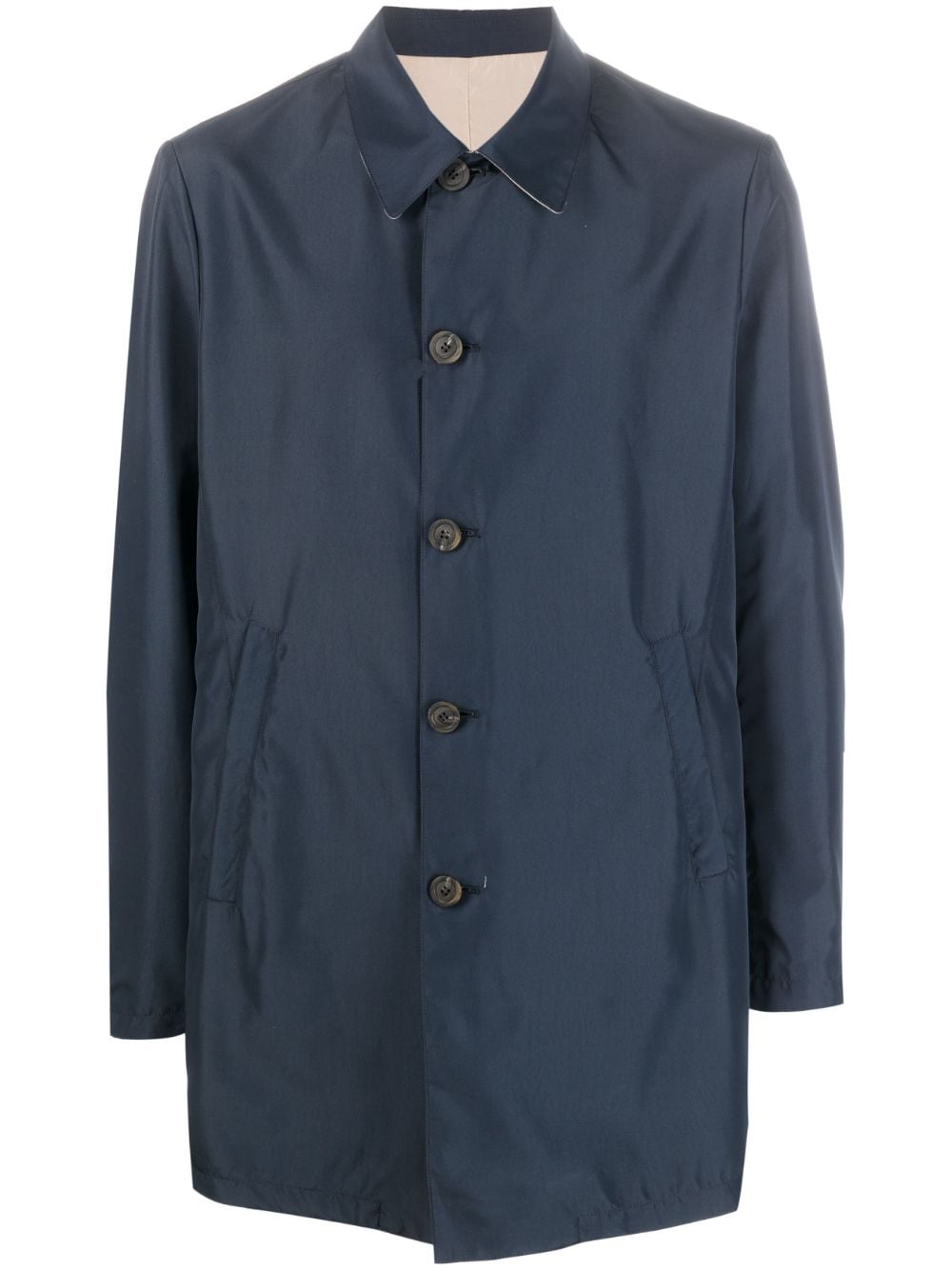 Canali plain thigh-length parka - Blue von Canali