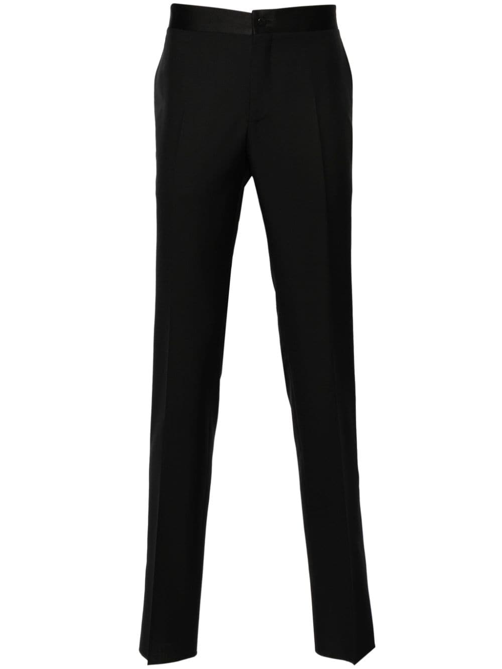 Canali satin-trim wool tailored trousers - Black von Canali