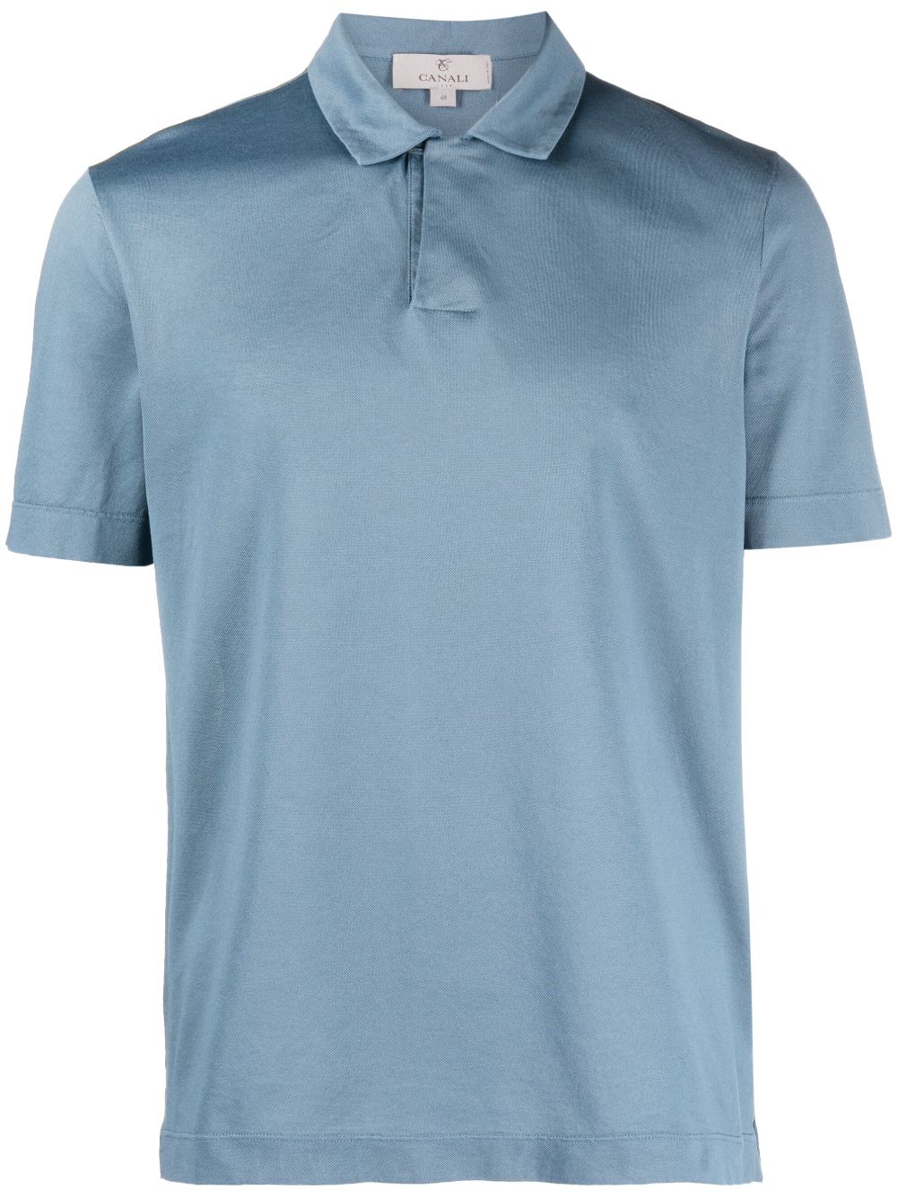 Canali short-sleeve cotton polo shirt - Blue von Canali