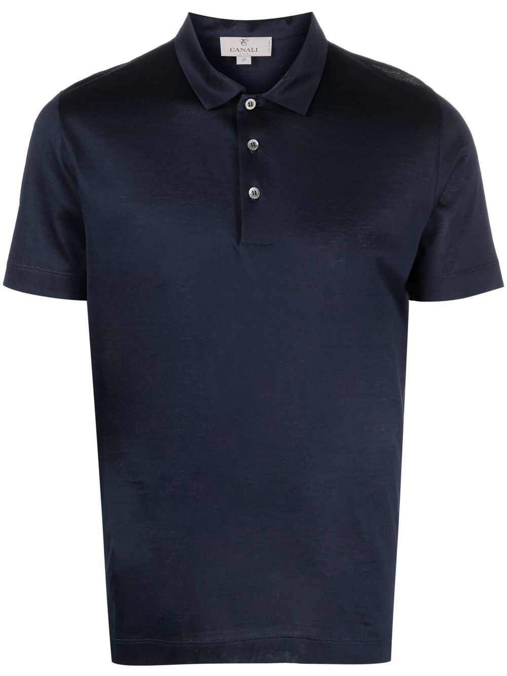 Canali short-sleeved cotton polo shirt - Blue von Canali