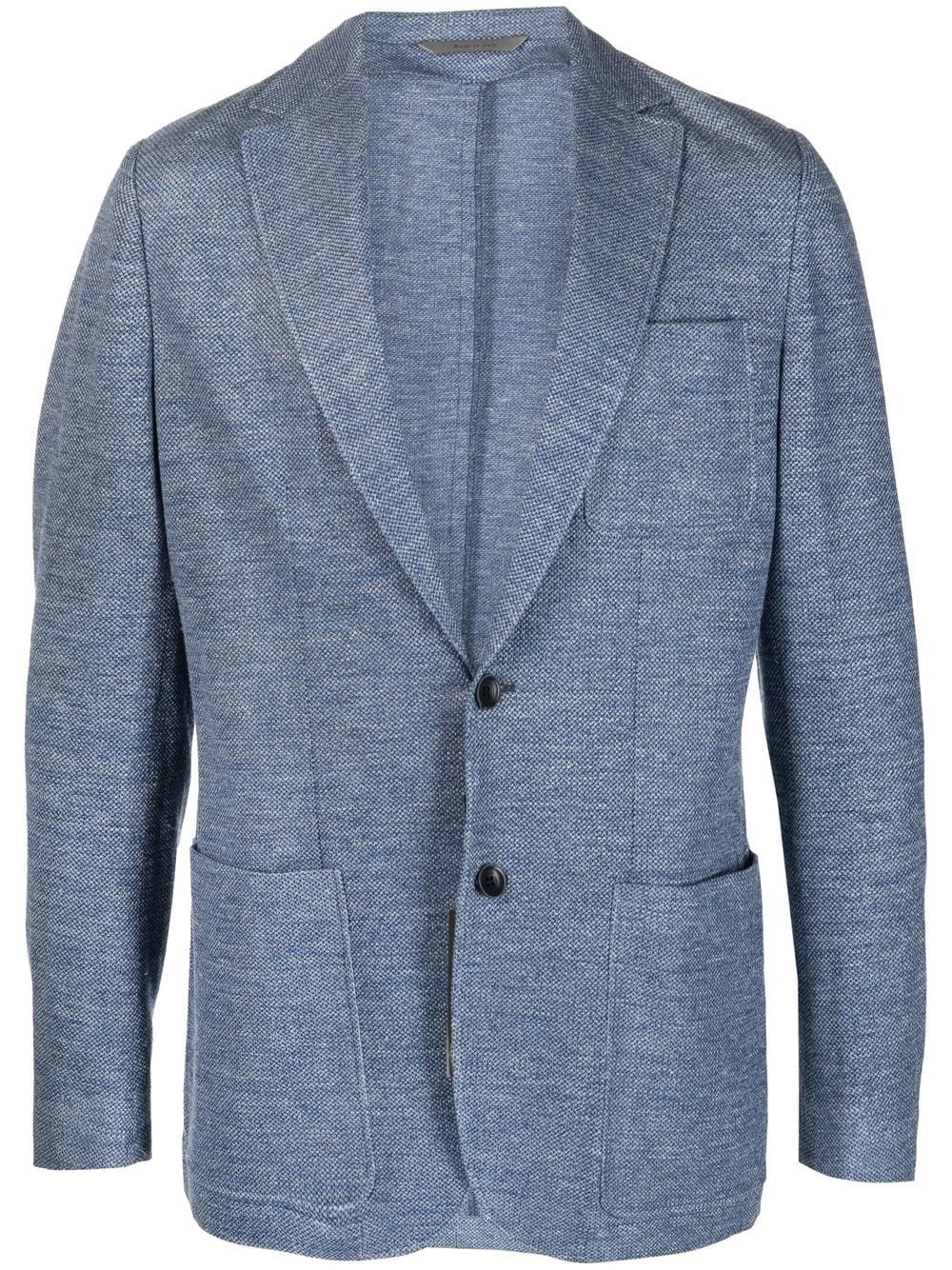 Canali single-breasted long-sleeved blazer - Blue von Canali
