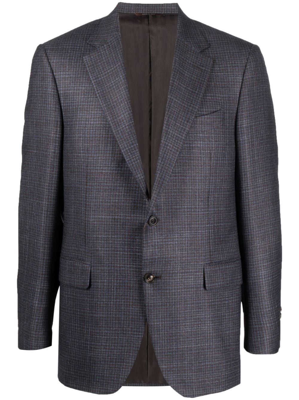 Canali single-breasted plaid blazer - Blue von Canali