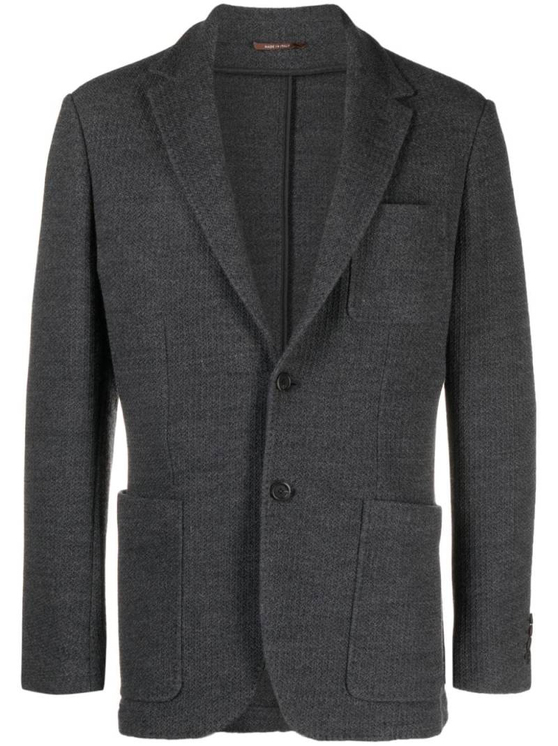 Canali single-breasted ribbed-knit blazer - Grey von Canali