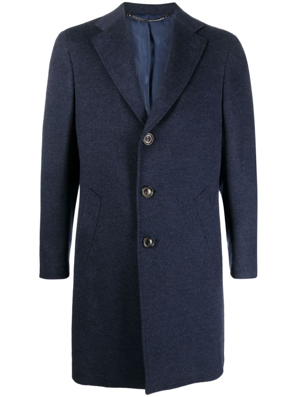 Canali single-breasted wool-blend peacoat - Blue von Canali