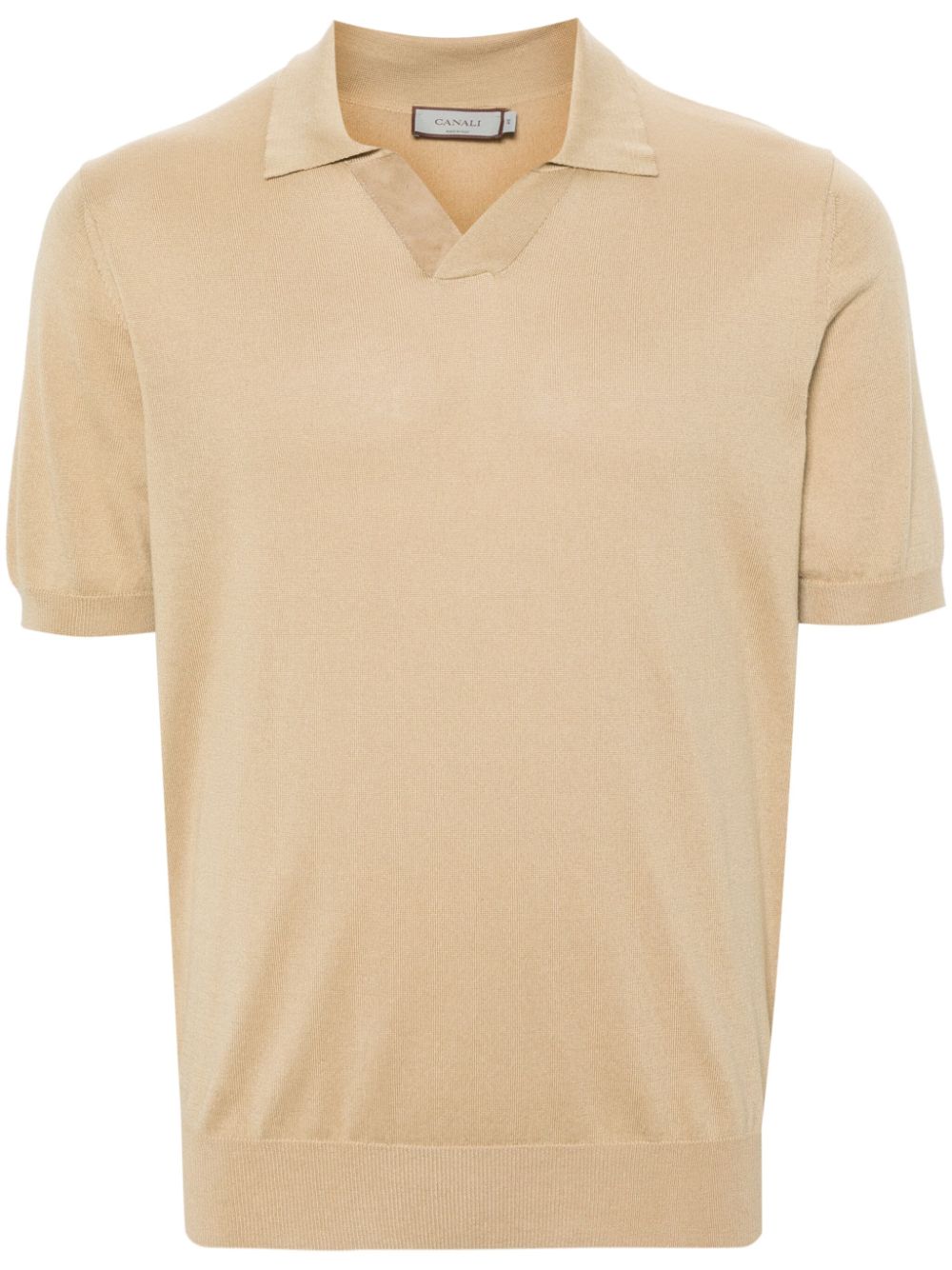 Canali split-neck fine-knit polo shirt - Neutrals von Canali