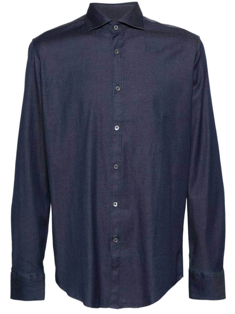 Canali spread-collar chambray shirt - Blue von Canali
