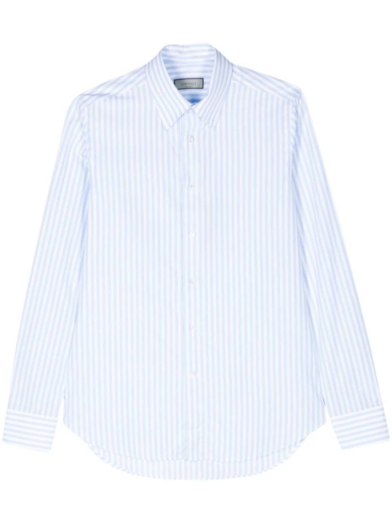 Canali striped cotton shirt - Blue von Canali