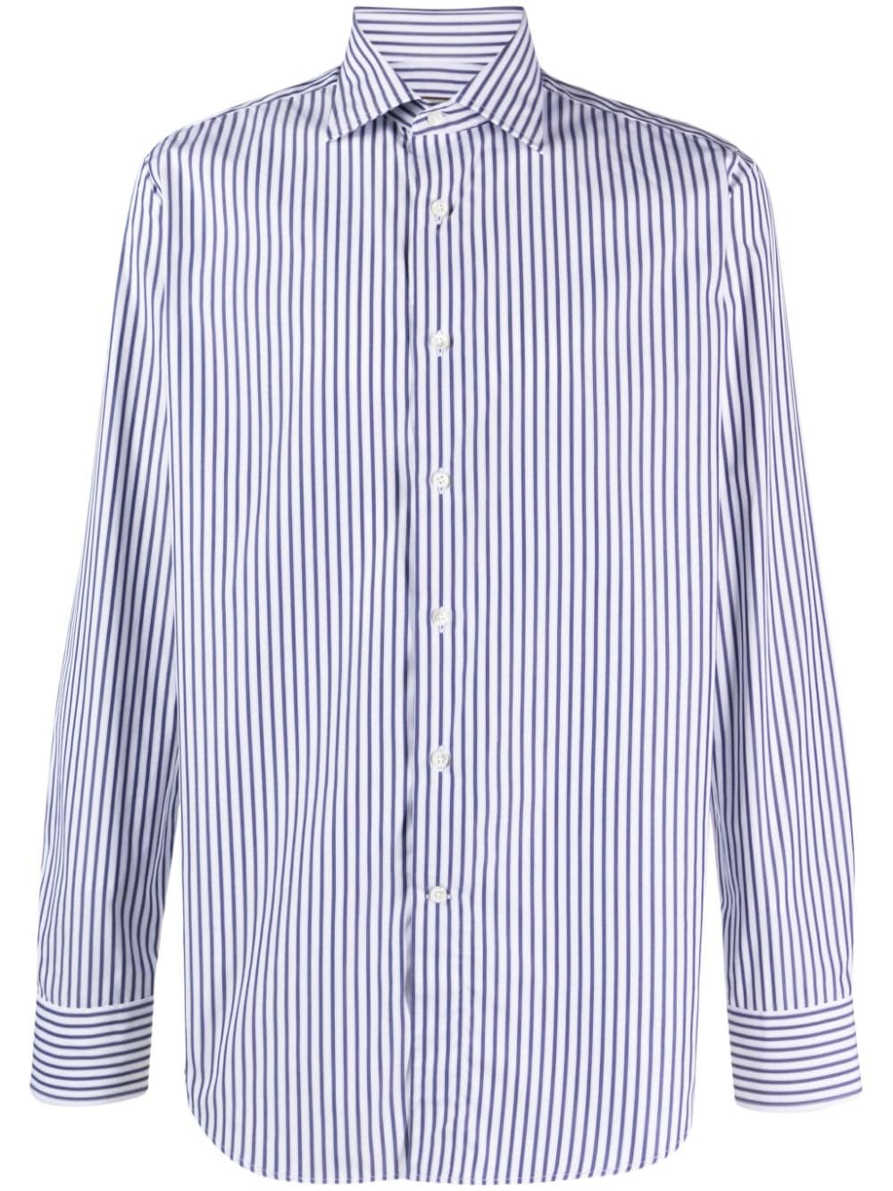 Canali striped cotton shirt - Blue von Canali