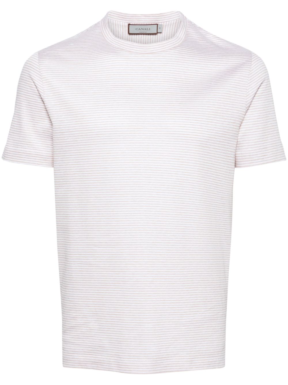 Canali striped crew-neck T-shirt - Neutrals von Canali