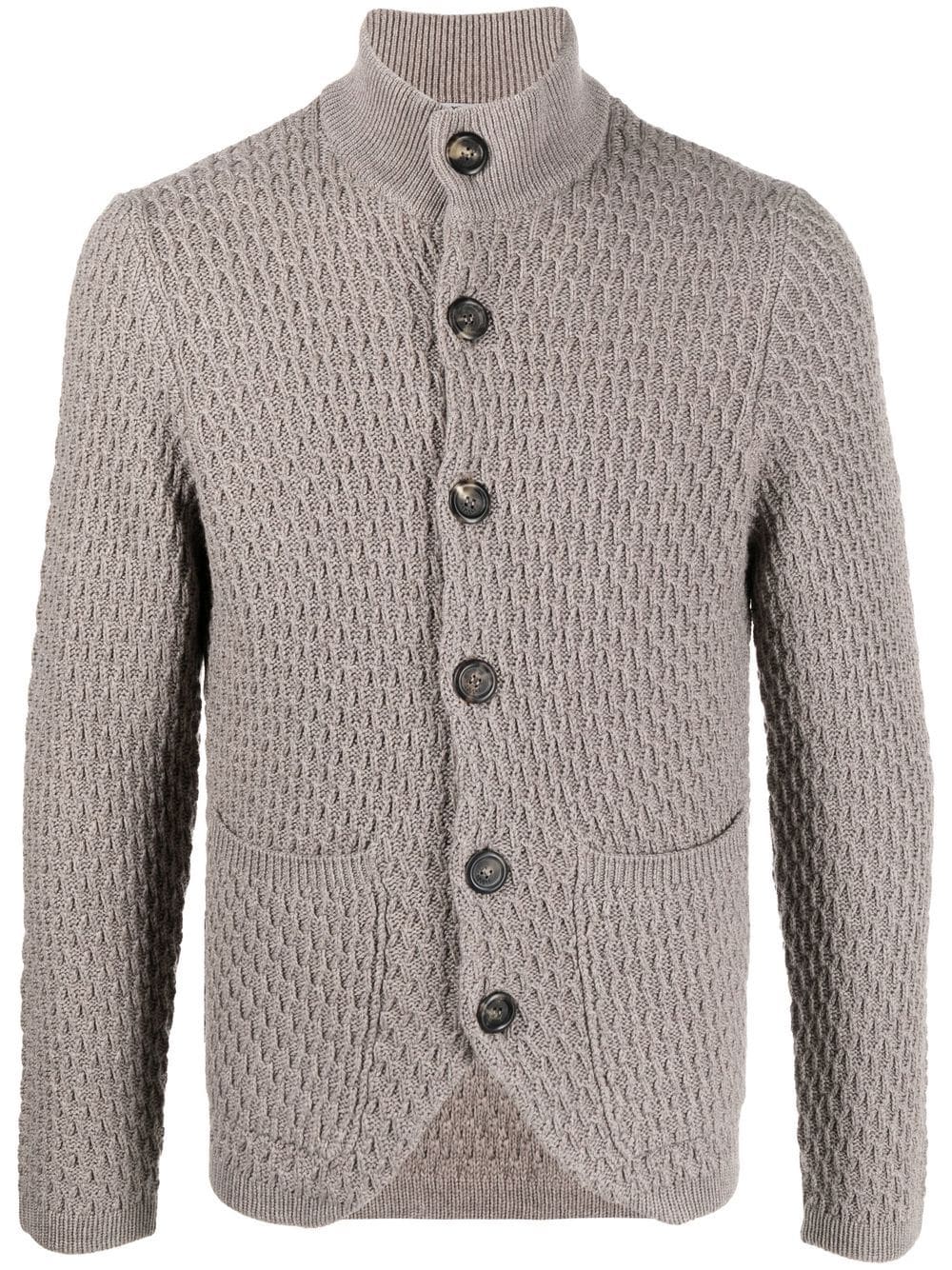 Canali textured-knit merino wool cardigan - Neutrals von Canali