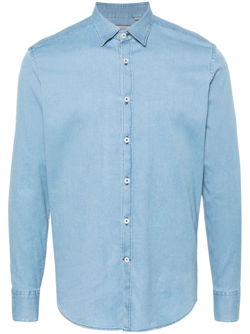 Canali twill stretch-cotton shirt - Blue von Canali