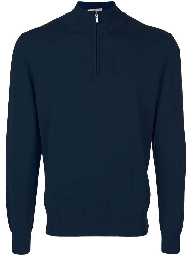 Canali zip-neck sweater - Blue von Canali