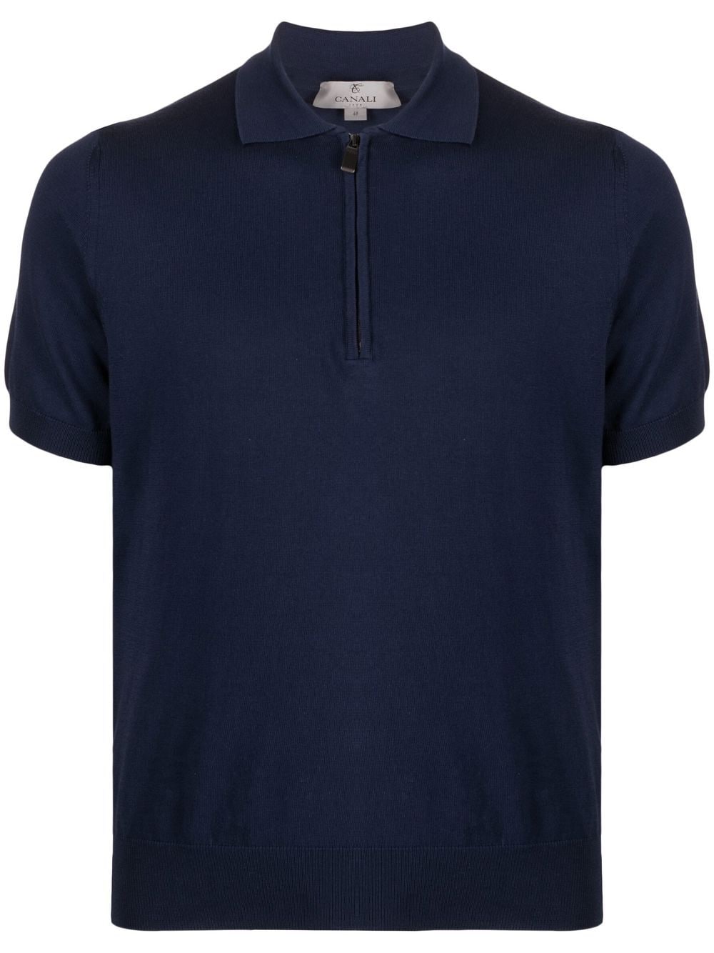 Canali zip-up merino-wool polo shirt - Blue von Canali