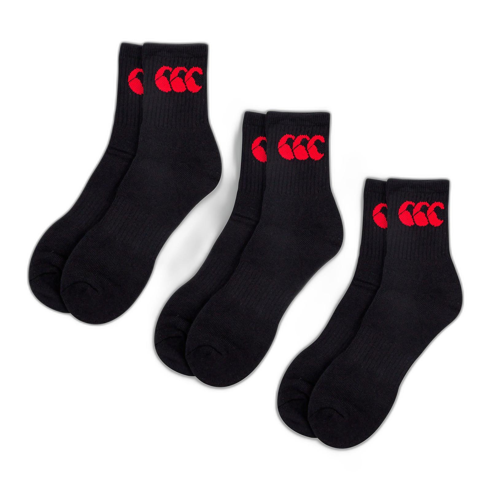 3er-set Socken Crew Herren Schwarz / Rot S von Canterbury