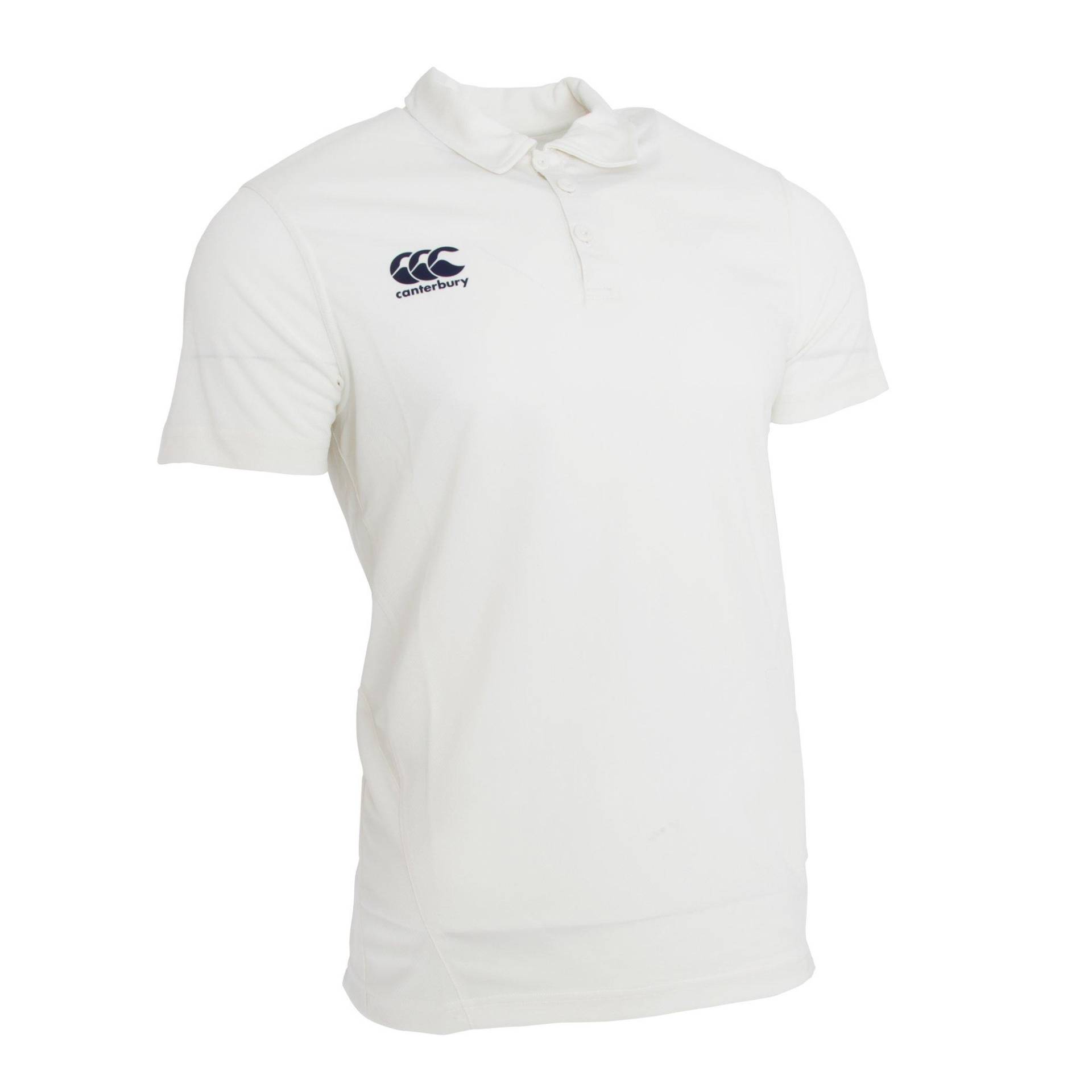 Kurzarm Cricket Polo Shirt Herren Weiss S von Canterbury